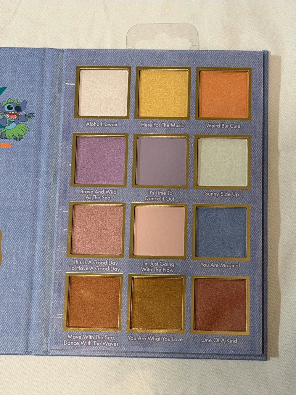 Disney Stitch Pineapple Eyeshadow Palette - Blue & Gold Accents